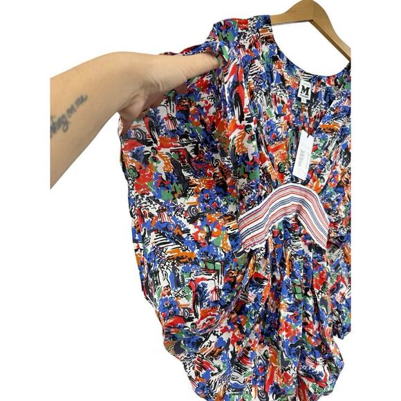 M Missoni 100% Silk Printed Kimono Belted Tunic Top Coverup Size Large New - Picture 4 of 10